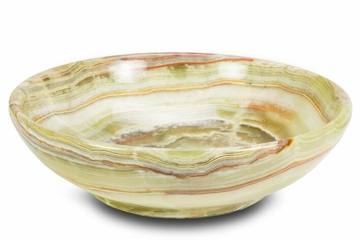 Polished Green Banded Calcite Bowl - Pakistan #301353